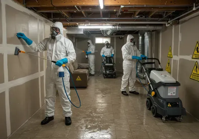 Basement Moisture Removal and Structural Drying process in Loogootee, IN